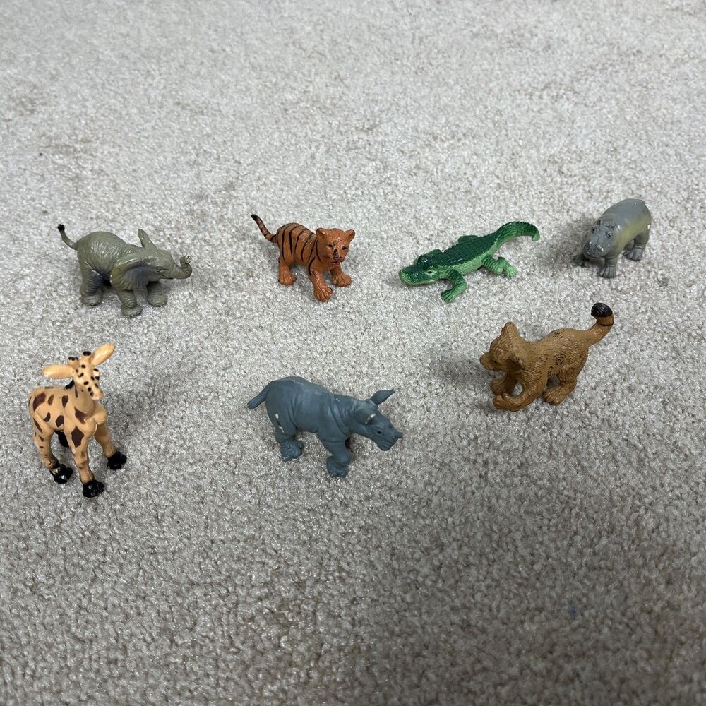 7 SAFARI LTD ANIMALS FOREST FRIENDS, Graff Rhino Leopard Elephant Tiger Hippo Al